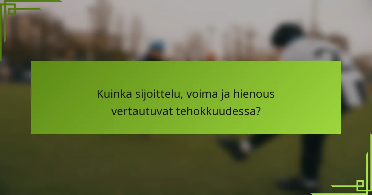 Kuinka sijoittelu, voima ja hienous vertautuvat tehokkuudessa?